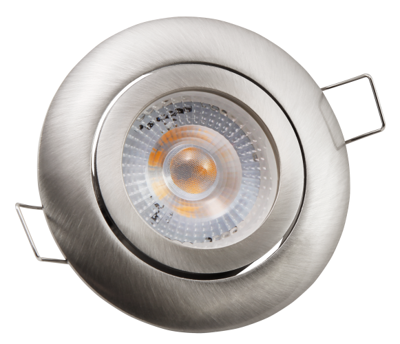 LED-Einbauleuchte McShine Eco-50 5W, 400lm, 3000K, Edelstahl gebürstet
