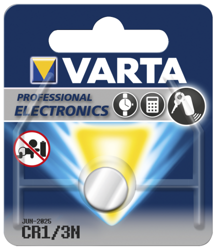 Lithium-Knopfzelle VARTA CR1/3n, CR11108, 170mAh, 3V, 1er-Blister
