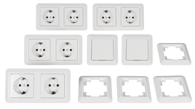 Schalter und Steckdosen Set McPower Cup Standard, 20-teilig, weiß
