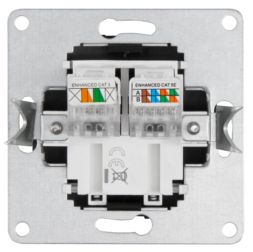 RJ45 + RJ11 Dose McPower Flair für ISDN, Cat, UP, anthrazit
