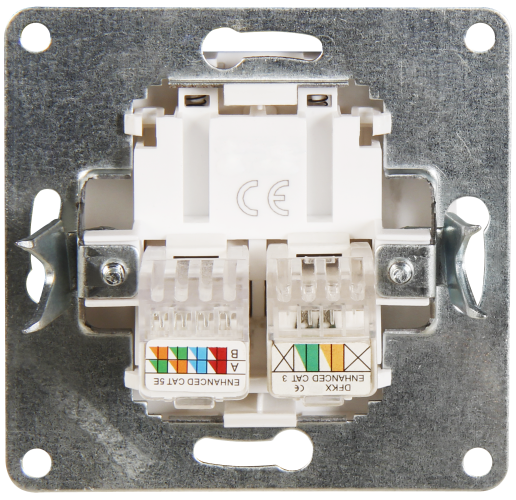 RJ45 + RJ11 Dose McPower Flair für ISDN, Cat, UP, weiß
