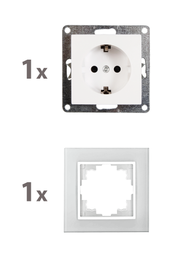 Schutzkontakt-Steckdose McPower Flair, 250V~/16A, UP, Klemmanschluss, weiß
