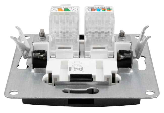 RJ45 + RJ11 Dose McPower Flair für ISDN, Cat, UP, anthrazit
