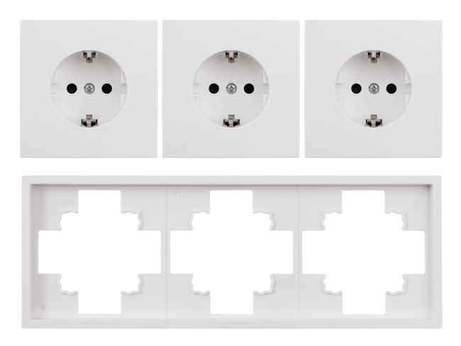 Steckdosen Set McPower Shallow Beginner 3S-Profi 4-teilig, Klemmanschluss
